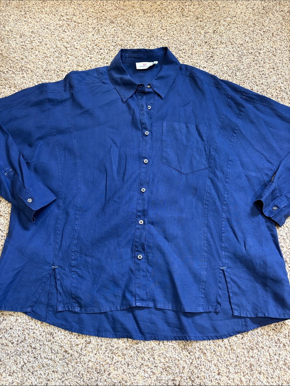 Vineyard Vines Women's Deep Blue Button-Down Shirt